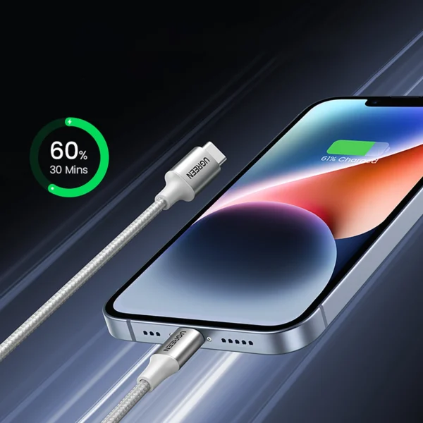 Ugreen US304 70523 USB-C / Lightning MFi cable 1m - silvereng