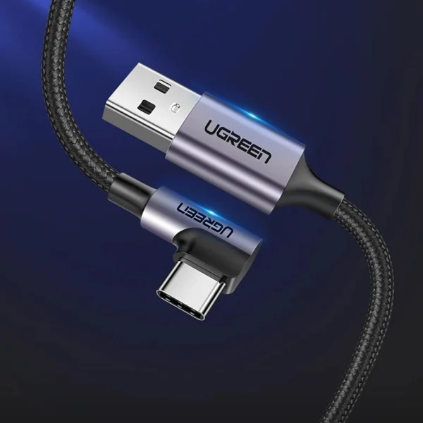 Ugreen US284 70255 USB-A (straight) / USB-C (angled) 3A Cable 3m - Grayeng