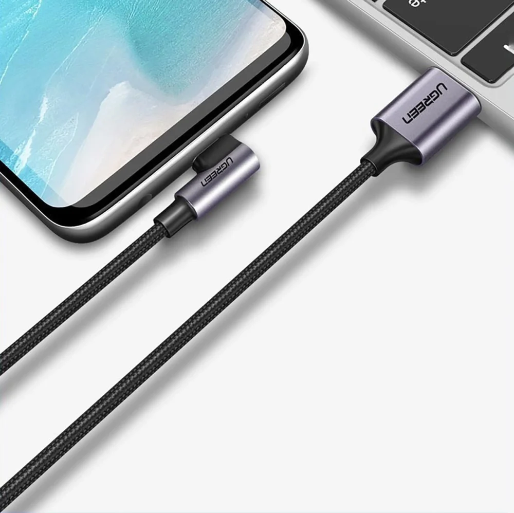 Ugreen US284 70255 USB-A (straight) / USB-C (angled) 3A Cable 3m - Grayeng