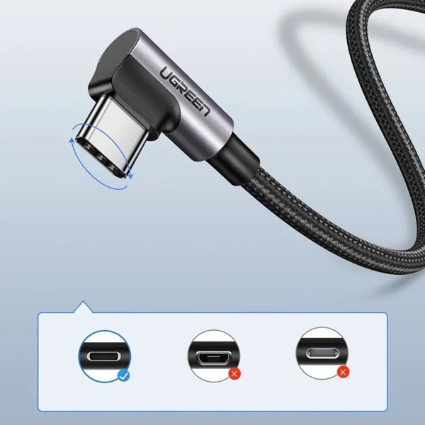 Ugreen US284 70255 USB-A (straight) / USB-C (angled) 3A Cable 3m - Grayeng