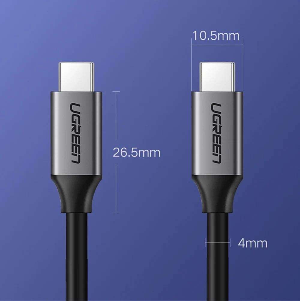 Ugreen US161 50751 USB-C 3.1 / USB-C 3.1 Cable 1.5m - Grayeng