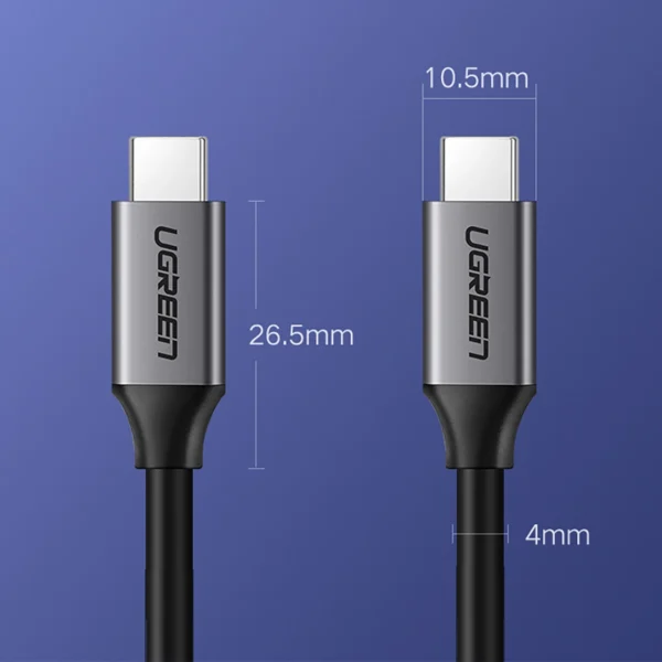 Ugreen US161 50751 USB-C 3.1 / USB-C 3.1 Cable 1.5m - Grayeng