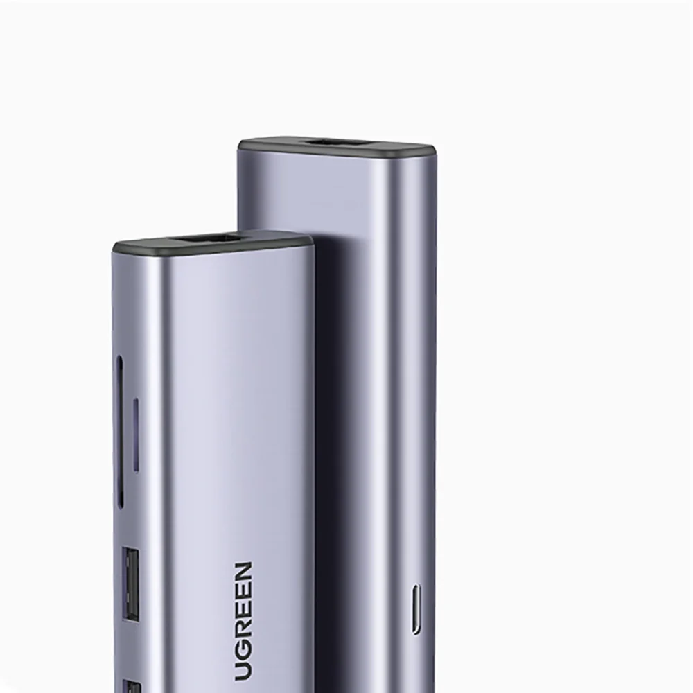 Ugreen CM512 90568 USB-C Adapter - 2x USB-A 3.0 / HDMI / RJ45 / SD and TF Card Reader / USB-C PD 100W - Grayeng