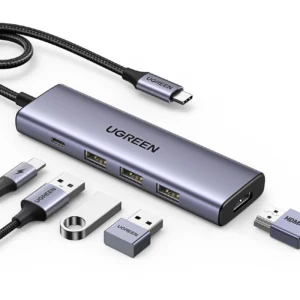 HUB Ugreen CM511 15597 5in1 USB-C - USB-C PD / HDMI / 3x USB-A 3.0 - grayeng