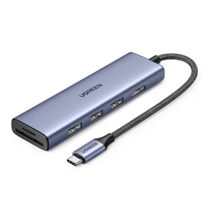 HUB Ugreen CM511 20956A 6in1 USB-C - HDMI / 3x USB-A 3.0 / SD/TF card reader - grayeng