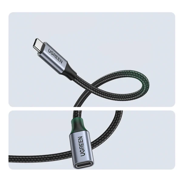 Ugreen US372 80810 USB-C - USB-C PD QC cable 100W 5A 10Gbps 0.5m - grayeng