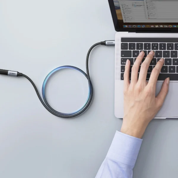 Ugreen US372 80810 USB-C - USB-C PD QC cable 100W 5A 10Gbps 0.5m - grayeng