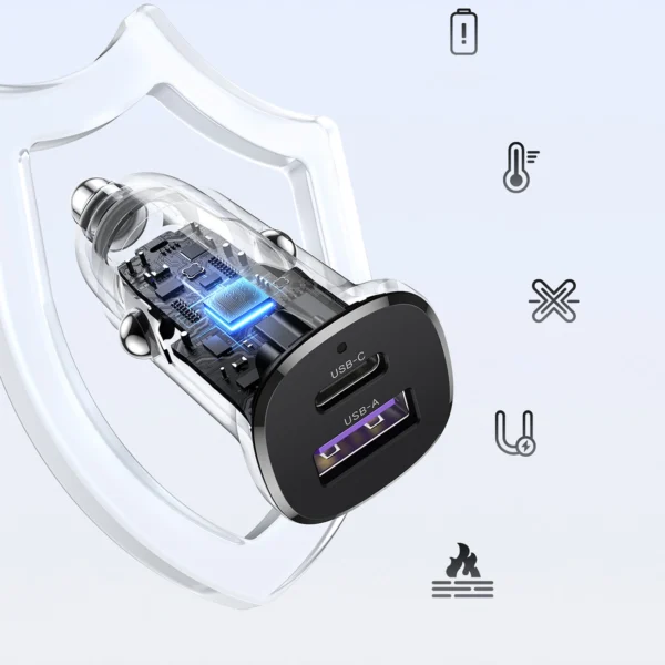 Ugreen EC305 25845 car charger USB-C USB-A 30W - blackeng