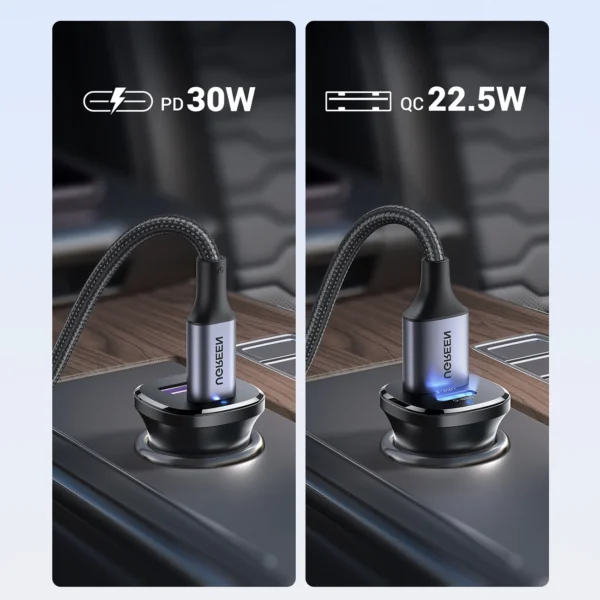 Ugreen EC305 25845 car charger USB-C USB-A 30W - blackeng