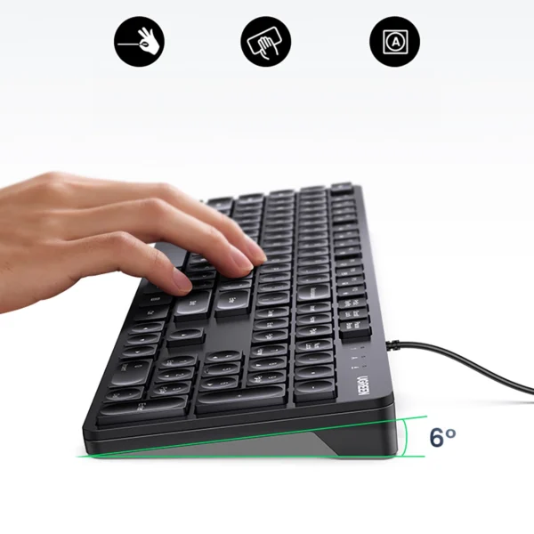 Ugreen KU004 90875 keyboard wired 1.5 m for Windows / MacOS - blackeng