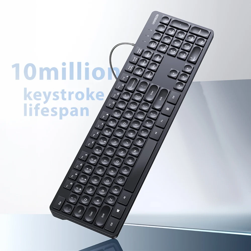 Ugreen KU004 90875 keyboard wired 1.5 m for Windows / MacOS - blackeng