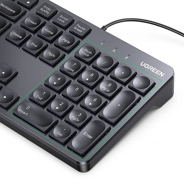 Ugreen KU004 90875 keyboard wired 1.5 m for Windows / MacOS - blackeng