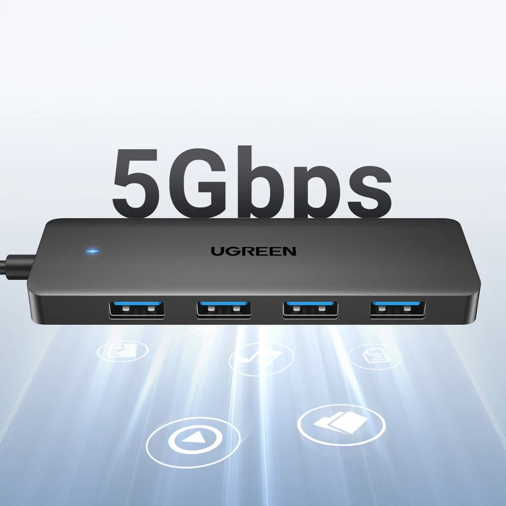 HUB Ugreen CM219 35574 with 4 USB-A 3.0 ports and USB-A 3.0 cable 1m - blackeng