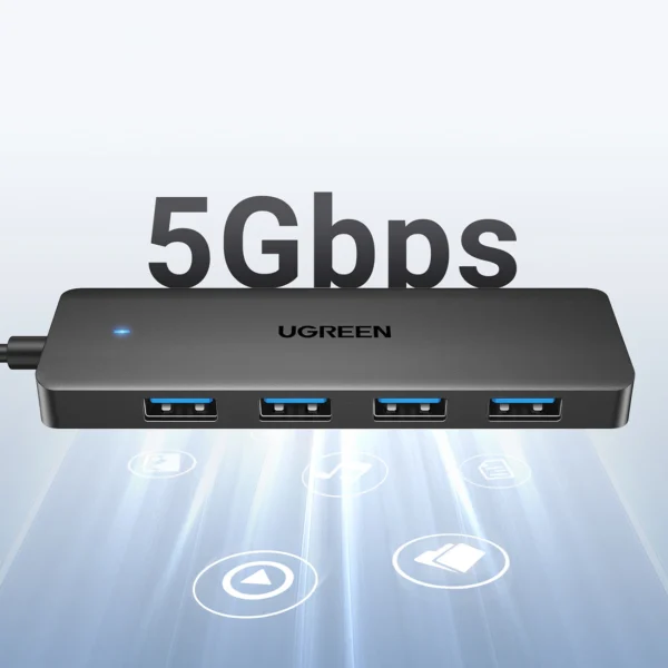 HUB Ugreen CM219 35574 with 4 USB-A 3.0 ports and USB-A 3.0 cable 1m - blackeng