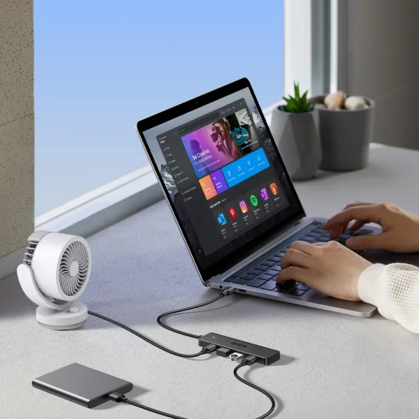 HUB Ugreen CM219 35574 with 4 USB-A 3.0 ports and USB-A 3.0 cable 1m - blackeng