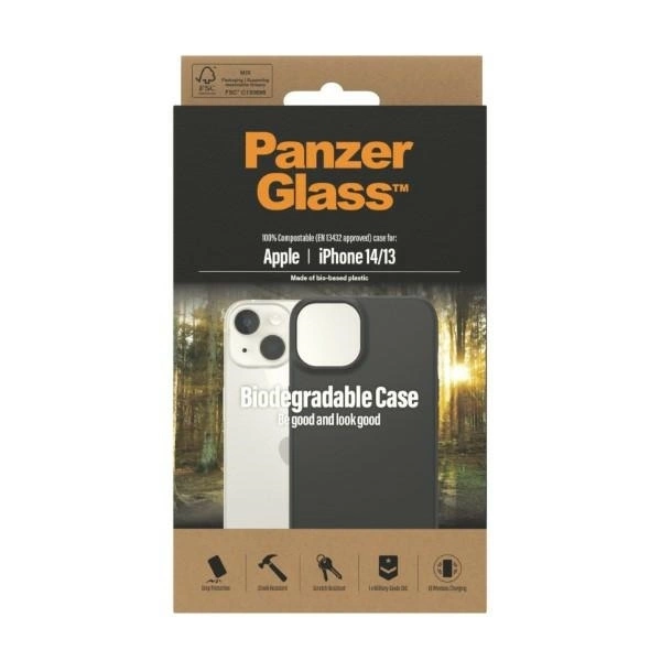 PanzerGlass Biodegradable Case for iPhone 14 / 15 / 13 - blackeng