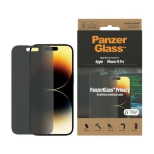PanzerGlass Classic Fit antibacterial privacy glass for iPhone 14 Proeng