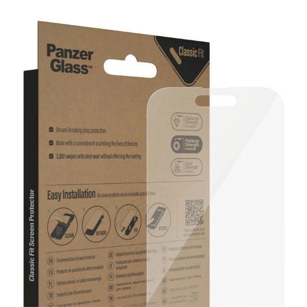 PanzerGlass Classic Fit antibacterial glass for iPhone 14 Proeng