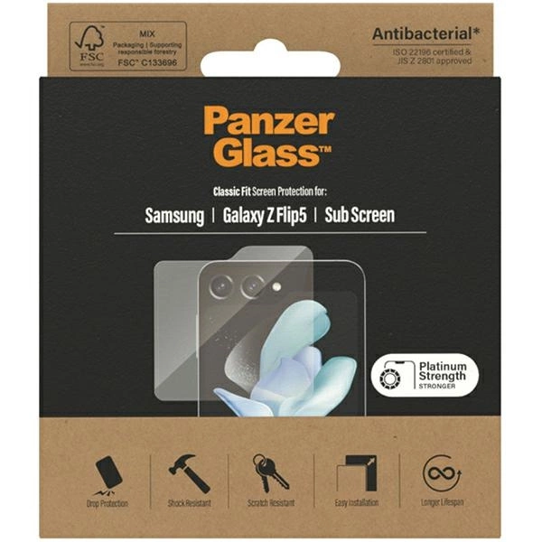 PanzerGlass Classic Fit antibacterial glass for Samsung Galaxy Z Flip 5eng