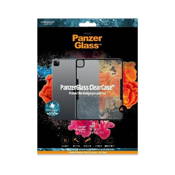 PanzerGlass ClearCase antibacterial case for iPad Pro 12.9" 2018 / 2020 / 2021 - transparent and blackeng