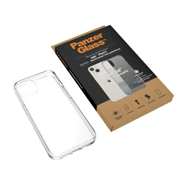 PanzerGlass ClearCase antibacterial case with Military Grade certificate for iPhone 13 / 14 / 15 - transparenteng