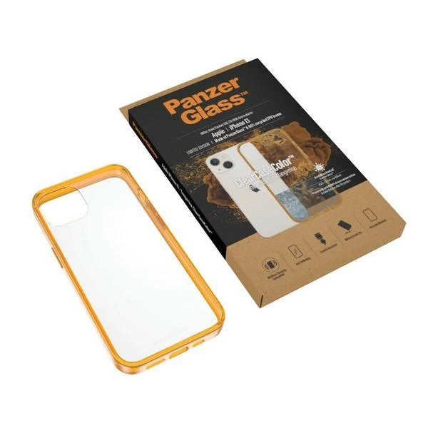 PanzerGlass ClearCase antibacterial case with Military Grade certificate for iPhone 13 / 14 / 15 - transparent yelloweng