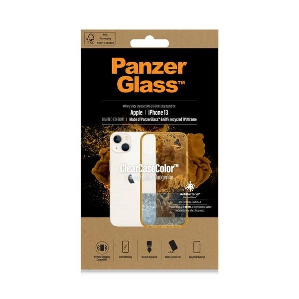 PanzerGlass ClearCase antibacterial case with Military Grade certificate for iPhone 13 / 14 / 15 - transparent yelloweng