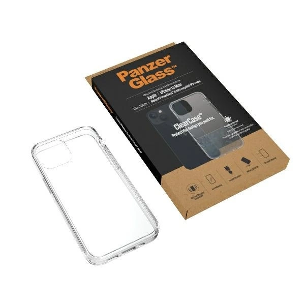 PanzerGlass ClearCase antibacterial case with Military Grade certificate for iPhone 13 mini - transparenteng