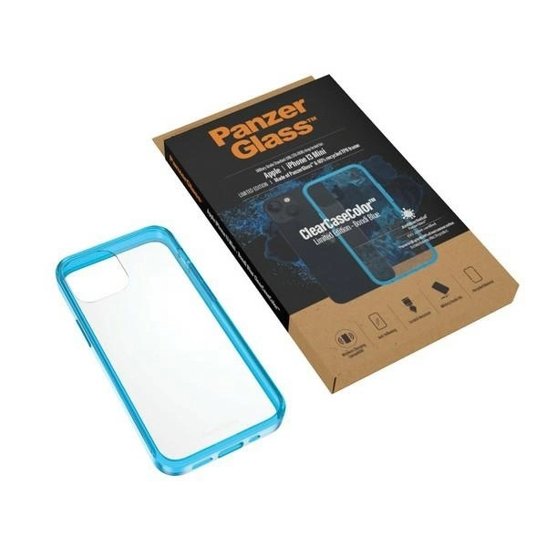 PanzerGlass ClearCase antibacterial Military Grade certified case for iPhone 13 mini - transparent blueeng