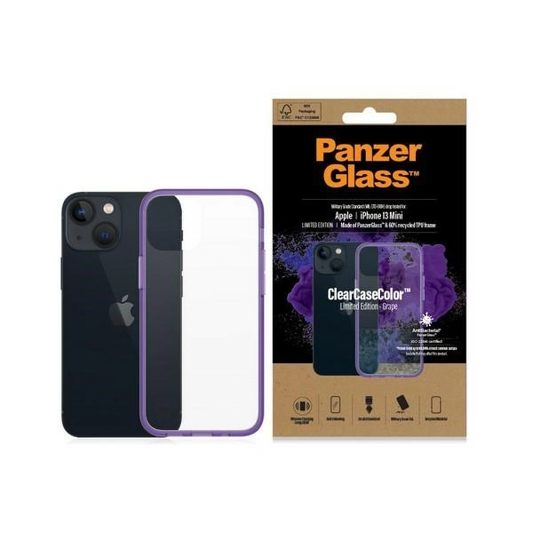 PanzerGlass ClearCase antibacterial Military Grade certified case for iPhone 13 mini - transparent purpleeng