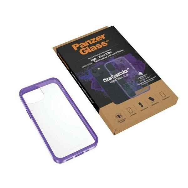 PanzerGlass ClearCase antibacterial Military Grade certified case for iPhone 13 mini - transparent purpleeng