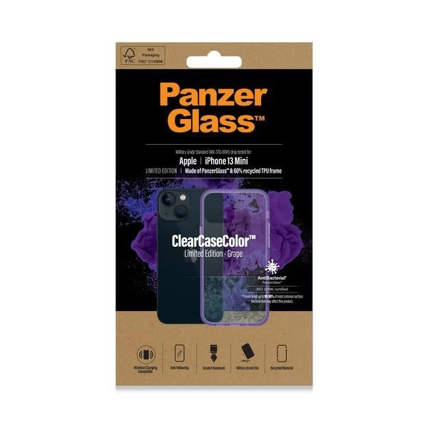 PanzerGlass ClearCase antibacterial Military Grade certified case for iPhone 13 mini - transparent purpleeng