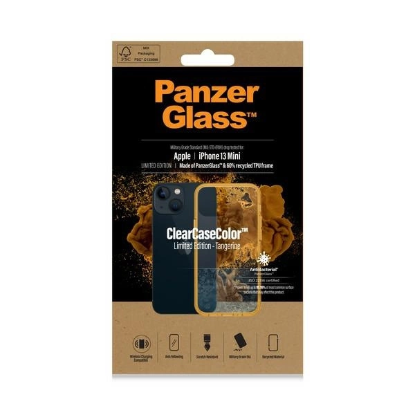 PanzerGlass ClearCase Antibacterial Military Grade Certified Case for iPhone 13 Mini - Transparent Yelloweng