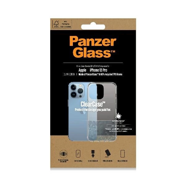 PanzerGlass ClearCase antibacterial Military Grade certified case for iPhone 13 Pro - transparenteng