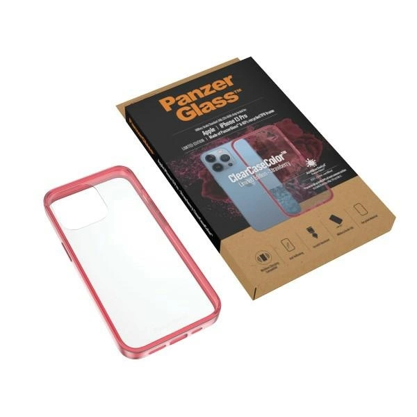 PanzerGlass ClearCase antibacterial Military Grade certified case for iPhone 13 Pro - transparent pinkeng