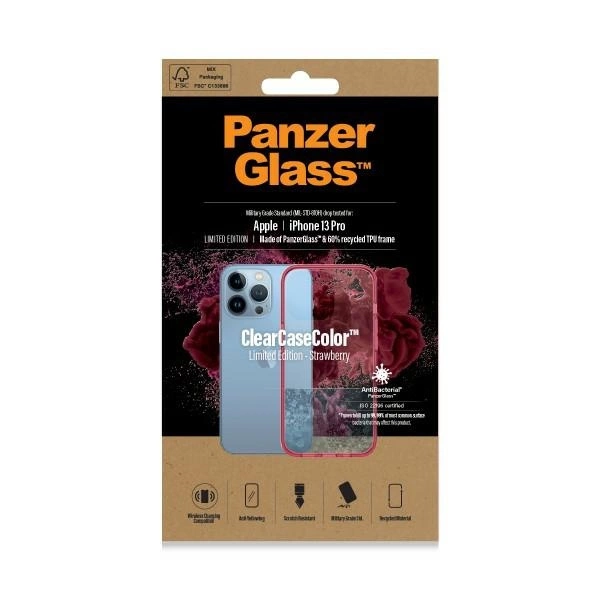PanzerGlass ClearCase antibacterial Military Grade certified case for iPhone 13 Pro - transparent pinkeng