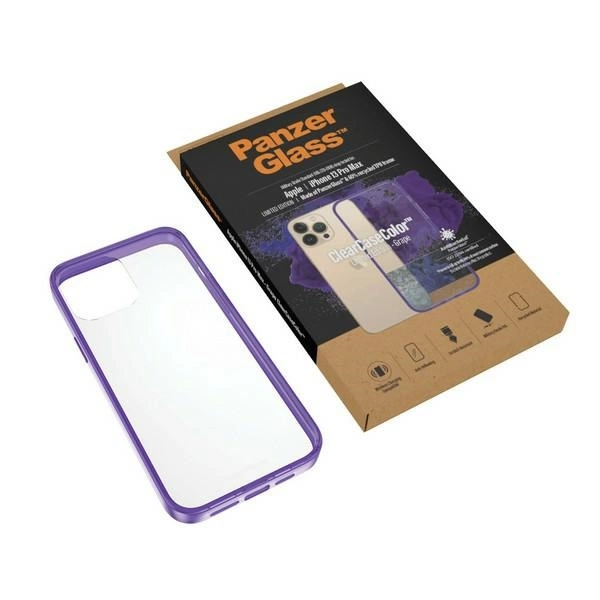 PanzerGlass ClearCase antibacterial Military Grade certified case for iPhone 13 Pro Max - transparent purpleeng