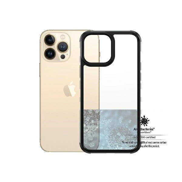 PanzerGlass ClearCase antibacterial Military Grade certified case for iPhone 13 Pro Max - transparent and blackeng