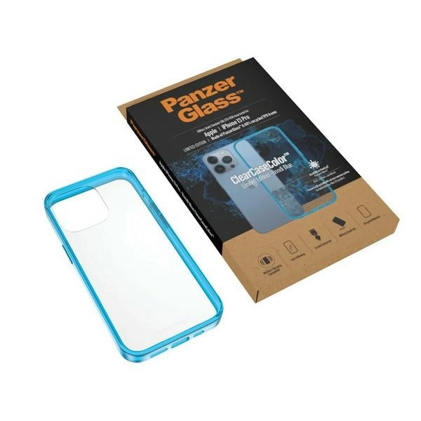 PanzerGlass ClearCase Antibacterial Military Grade Certified Case for iPhone 13 Pro - Transparent Blueeng