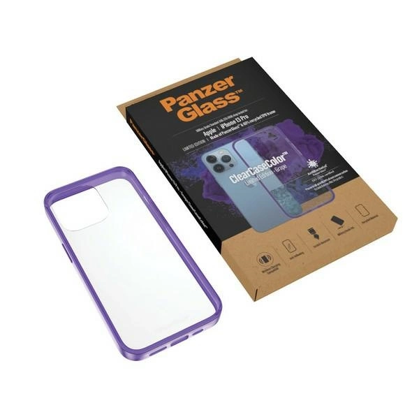 PanzerGlass ClearCase antibacterial Military Grade certified case for iPhone 13 Pro - transparent purpleeng