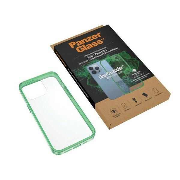 PanzerGlass ClearCase Antibacterial Military Grade Certified Case for iPhone 13 Pro - Transparent Greeneng