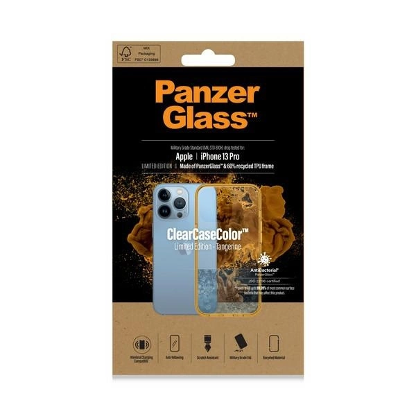 PanzerGlass ClearCase Antibacterial Military Grade Certified Case for iPhone 13 Pro - Transparent Yelloweng
