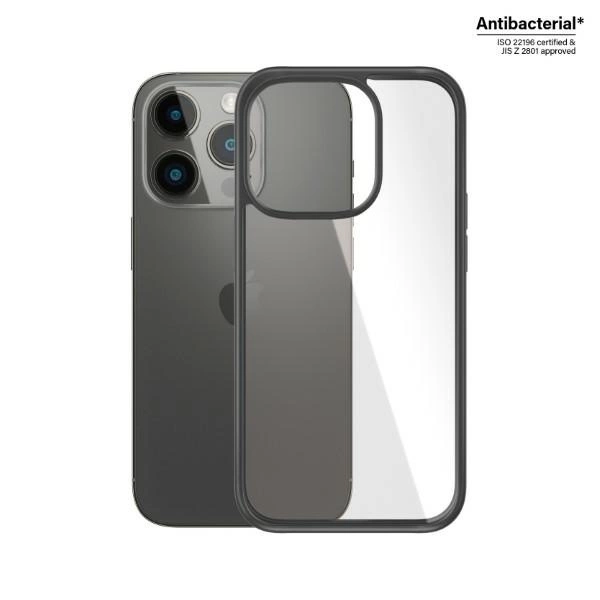PanzerGlass ClearCase antibacterial case for iPhone 14 Pro - transparent and blackeng