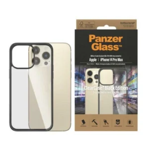 PanzerGlass ClearCase antibacterial case for iPhone 14 Pro Max - transparent and blackeng