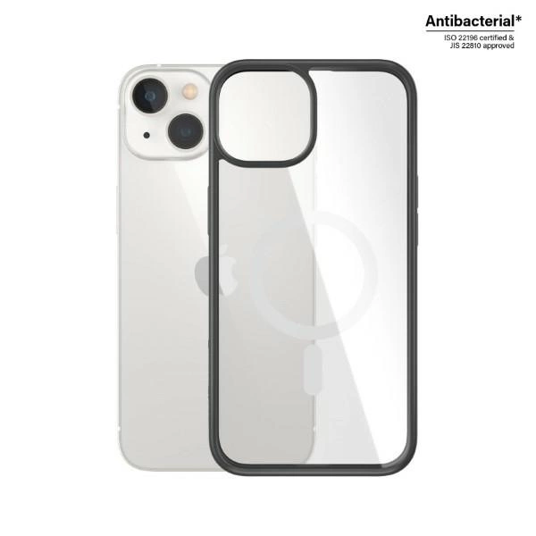 PanzerGlass ClearCase case with MagSafe antibacterial for iPhone 14 / 15 / 13 - transparent and blackeng