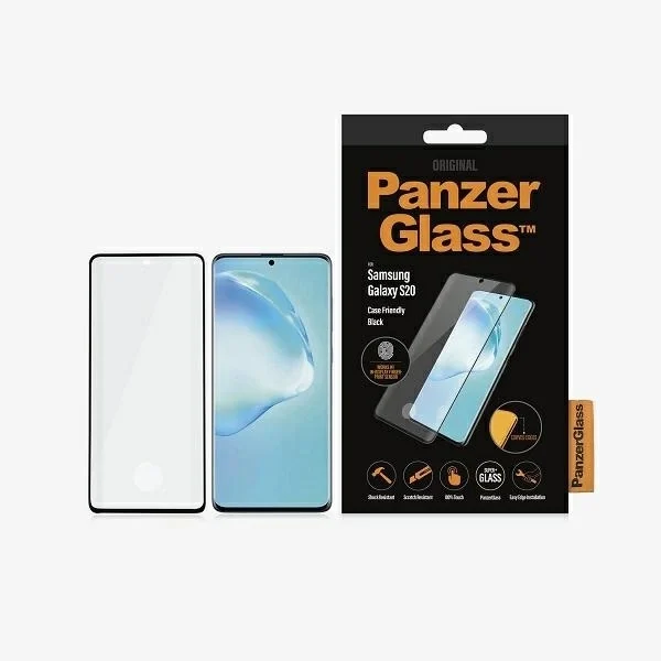PanzerGlass Curved Super+ tempered glass for Samsung S20 - with black frameeng