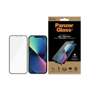PanzerGlass E2E Microfracture Antibacterial Glass with Glare Filter for iPhone 13 / 13 Pro - with Black Frameeng