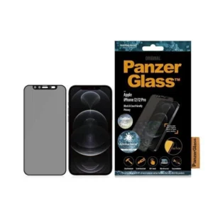 PanzerGlass E2E Microfracture Antibacterial Privacy Glass with Camera Protector for iPhone 12/12 Pro - With Black Frameeng