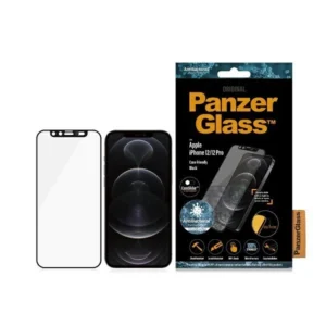 PanzerGlass E2E Microfracture Antibacterial Glass with Camera Protector for iPhone 12 / 12 Pro - With Black Frameeng