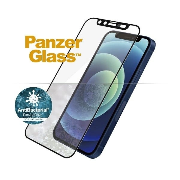 PanzerGlass E2E Microfracture antibacterial glass with camera cover for iPhone 12 mini - with black frameeng